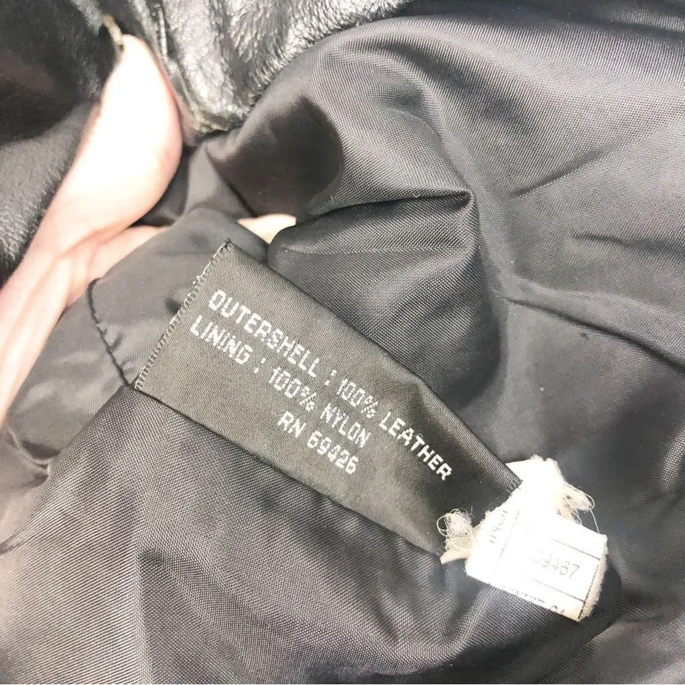 WILSONS LEATHER | Kids Black Leather Zip Front Jacket Youth Size Large